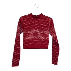 Fabletics Red and White Polka Dot Crop Top